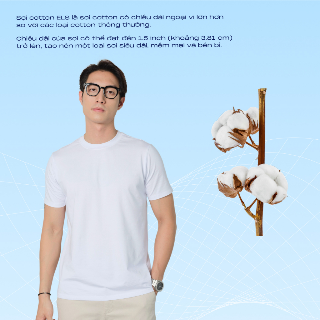 [SALE LẺ SIZE] Áo thun nam ANTIWE smart cotton ELS trượt nước, co dãn tốt, mềm mại, tôn dáng, trẻ trung - HUSSIO