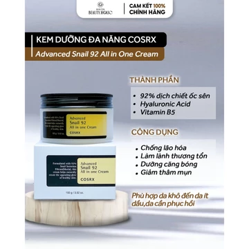 Kem dưỡng ốc sên COSRX ADVANCED SNAIL 92 ALL IN ONE CREAM