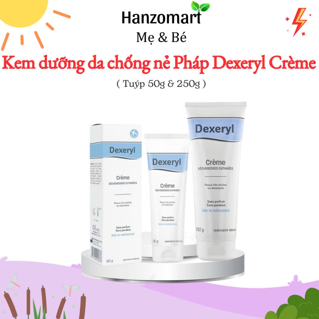 Kem Dexeryl Pháp dưỡng ẩm 50g, dưỡng da cho bé mịn màng, bé da khô, chàm, da cơ địa