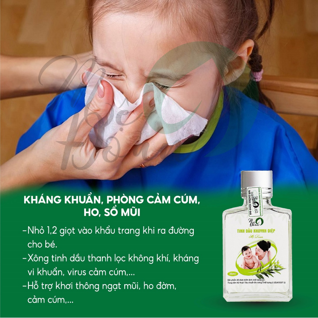 Tinh dầu khuynh diệp củ nén giữ ấm phòng cảm lạnh ho sổ mũi 30ml Mệ Đoan