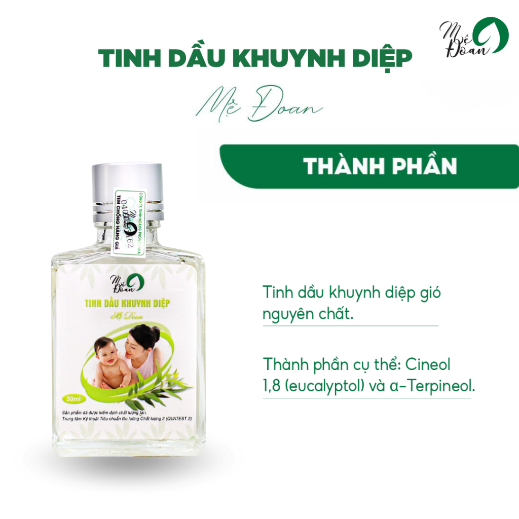 Tinh dầu khuynh diệp củ nén giữ ấm phòng cảm lạnh ho sổ mũi 30ml Mệ Đoan
