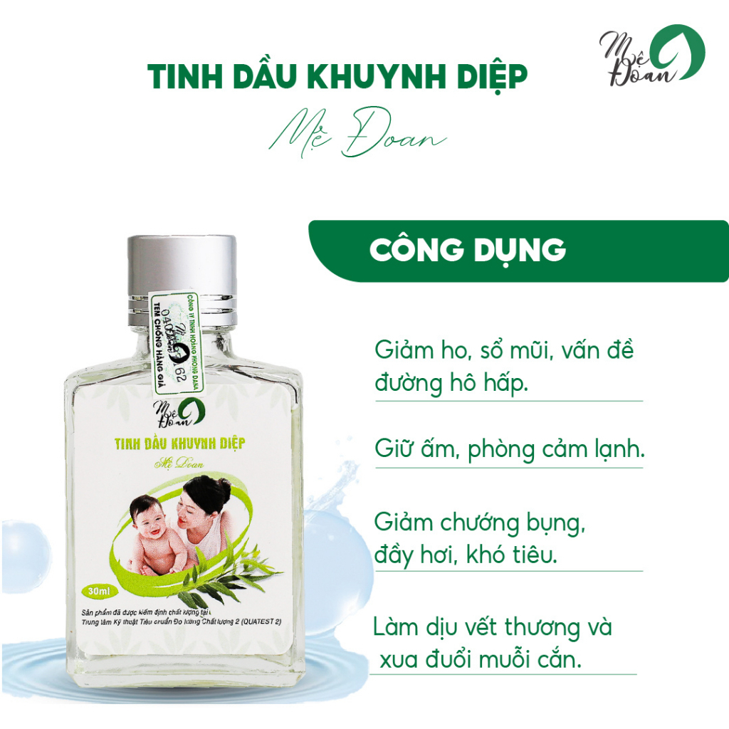 Tinh dầu khuynh diệp củ nén giữ ấm phòng cảm lạnh ho sổ mũi 30ml Mệ Đoan
