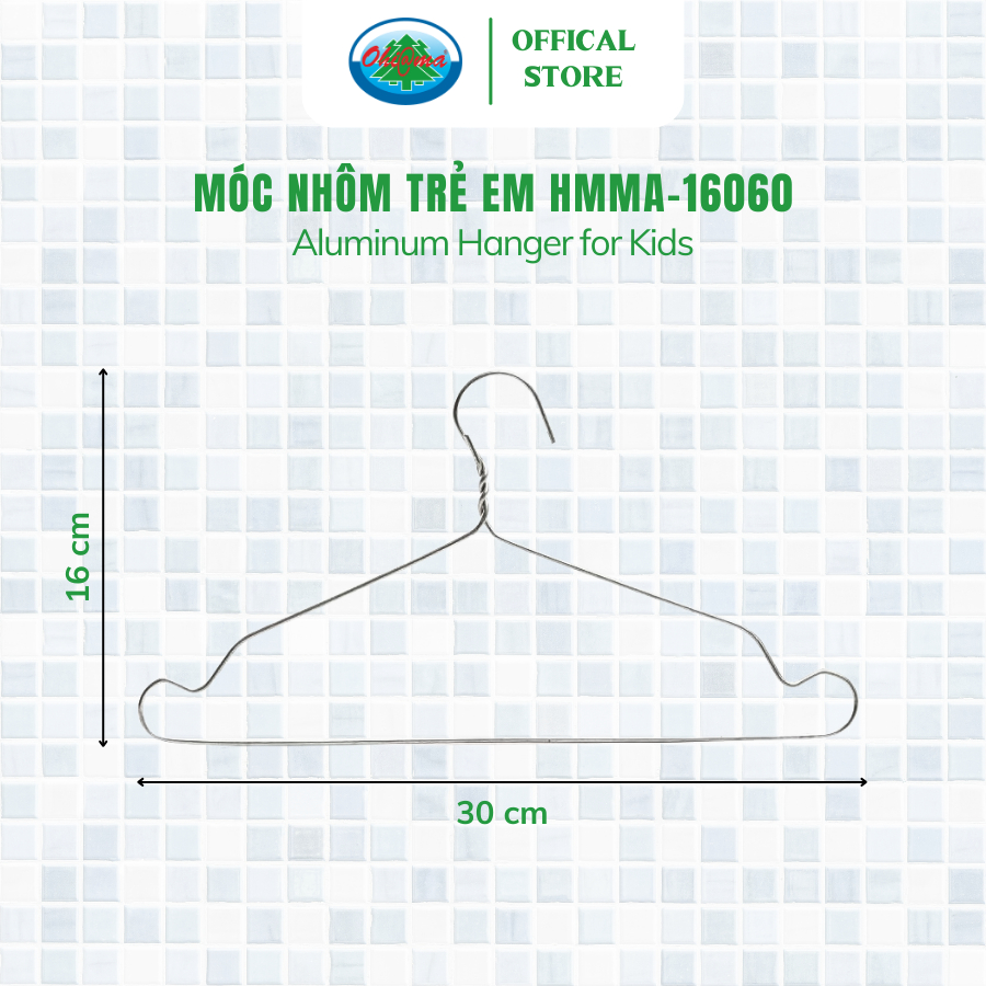 Ảnh Set 30 Móc Nhôm Treo Quần Áo Trẻ Em Ohiama Aluminum Hanger for Kids HMMA-16060 - Mắc Phơi Đồ Cho Bé 3