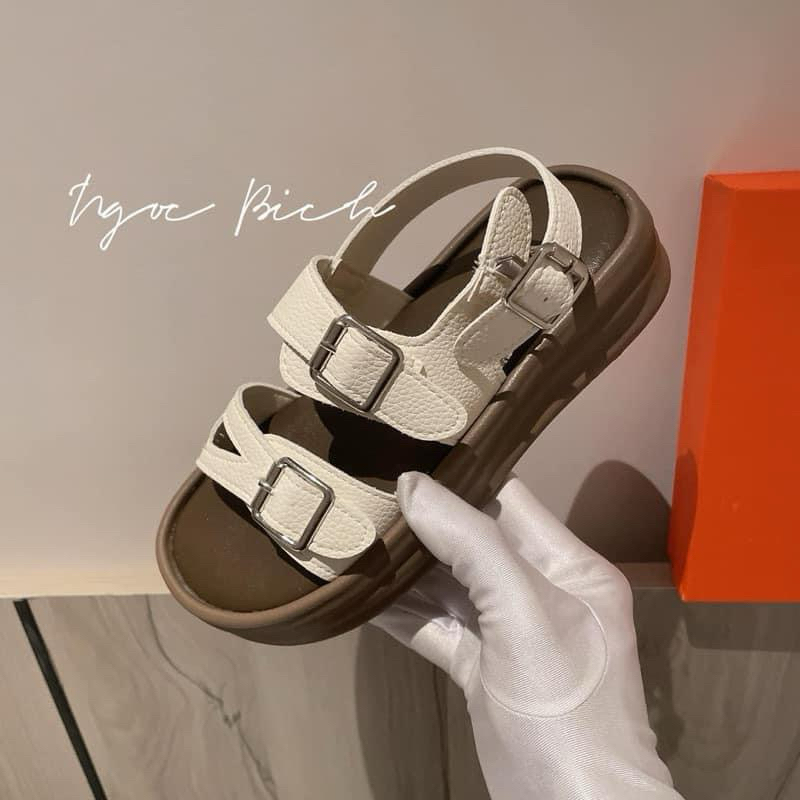 SANDAL DA MỀM ĐẾ BÁNH MÌ CAO 4CM HÀNG QC FULLBOX - GIÀY DÉP QUỲNH PÉ 9831