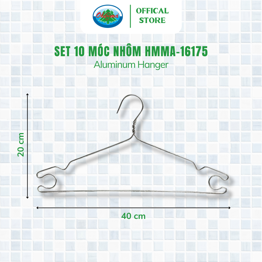 Ảnh Set 30 Móc Nhôm Treo Quần Áo Ohiama Aluminum Hanger HMMA-16175 - Mắc Phơi Đồ Đa Năng Chính Hãng 3