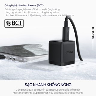 Củ Sạc Nhanh 20W Baseus Palm 2 Cổng USB-C USB-A cho iPhone iPad