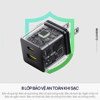 Củ Sạc Nhanh 20W Baseus Palm 2 Cổng USB-C USB-A cho iPhone iPad