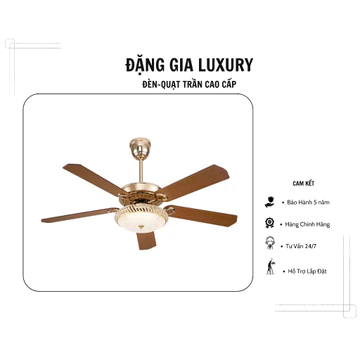 Quạt trần đèn,quạt trần trang trí 5 cánh gỗ 107 hiện đại dành cho phòng khách - nhà hàng - khách sạn - tiệm cafe.