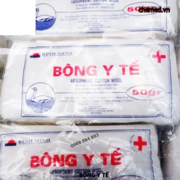 Bông y tế, bông thấm nước, bông khô 10gr/1 gói và 50gr/gói { 24 gói / 1 bịch }