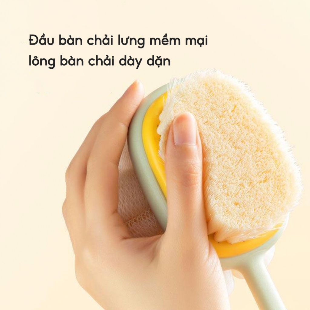 Cây Cọ Lưng 2 Mặt Tẩy Tế Bào Chết Massage, Bàn Chải Cọ Lưng Thư Giãn Bông Tắm Chà Lưng