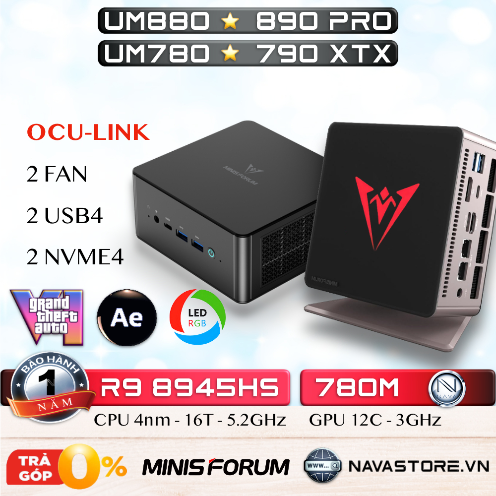 [NAVA] UM880 UM890 PRO Minisforum Mini Gaming PC 8845HS 8945HS Oculink ...