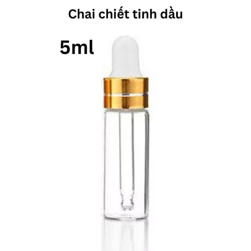 Chai chiêt tinh dầu Serum Mini 5ml khoen vàng có đầu hút AD5