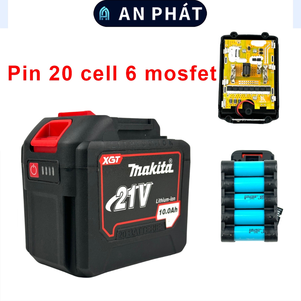 Pin Makita 20 Cell mạch 6 mosfet chân pin phổ thông M21 4cm Chịu tải ...
