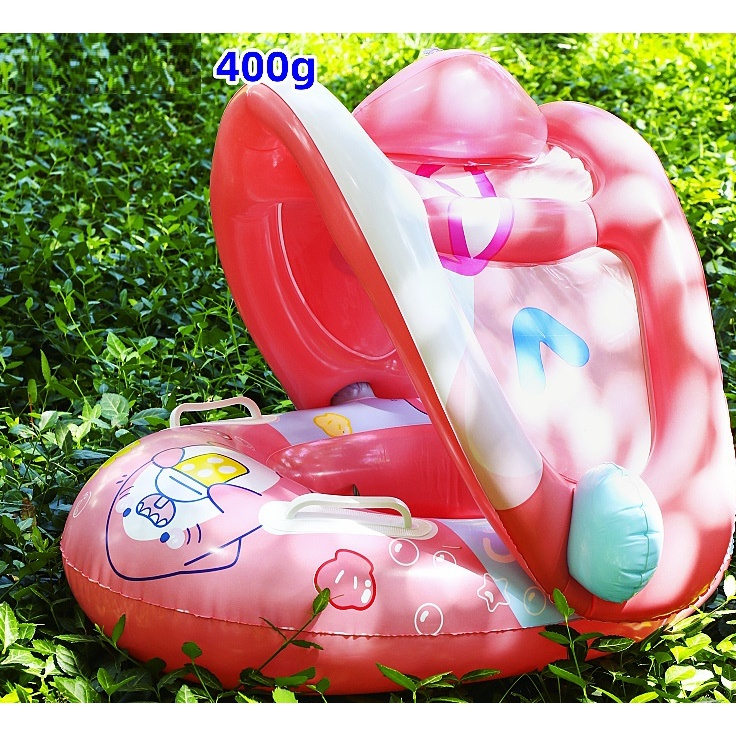 Phao bơm hơi có mái che cho bé yêu, bền đẹp hấp dẫn bé, van thổi 1 chiều an toàn chắc chắn + BƠM
