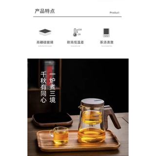 Ấm pha trà văn phòng sang trọng, Bình pha trà thủy tinh chịu nhiệt