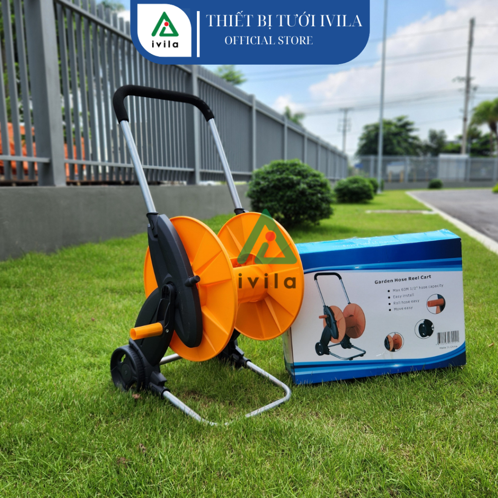Bộ Rulo xe đẩy cuộn ống MAY GARDEN, xe đẩy cuộn ống dẫn nước tưới cây ...