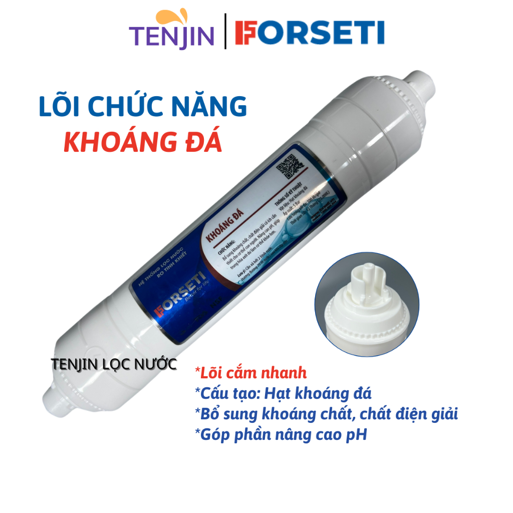 Combo 6 Lõi Lọc Chức Năng FORSETI Gồm Carbon T33 + Khoáng Đá + Hồng Ngoại + Alkaline + Hydrogen + Nano