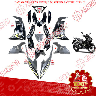 Dàn Áo Winner X 2024, Dàn Áo Xe Winner V4 Đen Bạc Phiên Bản Tiêu Chuẩn Chính Hãng - ZZM