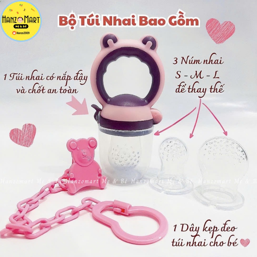 Túi Nhai Ăn Dặm Hoa Quả Cho Bé XunYi - hanzomart