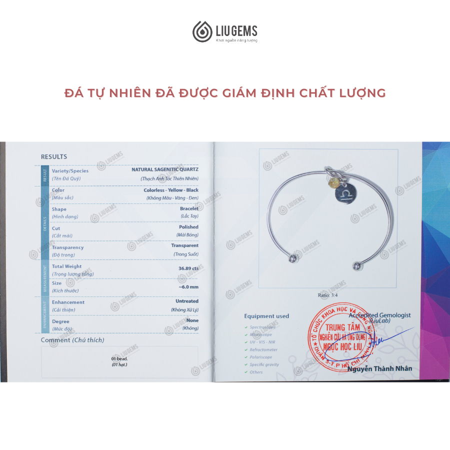Vòng Tay 12 Cung Hoàng Đạo Liugems Thép Không Gỉ Mix Đá Tự Nhiên Phong Thuỷ Tinh Tế VT01