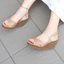Dép sandal nữ quai chéo đế xuồng 19966 dáng sang, siêu nhẹ, cao gót 8cm made in Japan Kobe Nhật Bản
