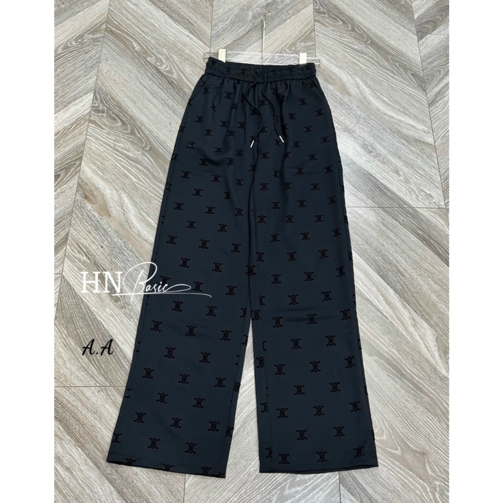 Quần Jogger Ống Rộng Suông Dài Nữ Vải Lụa, Quần Ống Suông Dáng Dài Cao Cạp Chun Có Dây Rút