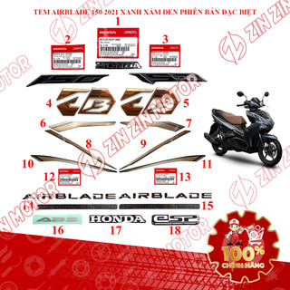 Tem AB 2020 Zin, Tem Rời Xe AirBlade 150 Xanh Xám Đen 2021 Phiên Bản Đặc Biệt Chính Hãng - ZZM