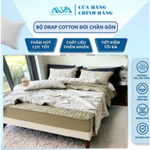 Bộ Chăn ga DRAP CHẦN Cotton Đũi Alva 5 món dày dặn, phối màu tinh tế, hoạ tiết trang nhã, thoáng mát, vệ sinh — ảnh 2