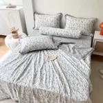 Bộ Chăn ga DRAP CHẦN Cotton Đũi Alva 5 món dày dặn, phối màu tinh tế, hoạ tiết trang nhã, thoáng mát, vệ sinh — ảnh 4