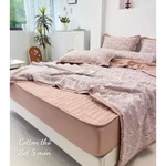 Bộ Chăn ga DRAP CHẦN Cotton Đũi Alva 5 món dày dặn, phối màu tinh tế, hoạ tiết trang nhã, thoáng mát, vệ sinh — ảnh 5