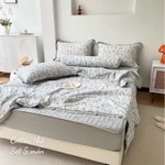 Bộ Chăn ga DRAP CHẦN Cotton Đũi Alva 5 món dày dặn, phối màu tinh tế, hoạ tiết trang nhã, thoáng mát, vệ sinh — ảnh 7