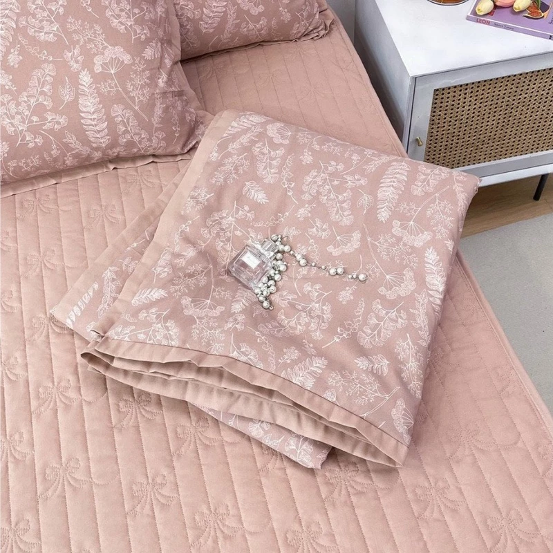 Bộ Chăn ga DRAP CHẦN Cotton Đũi Alva 5 món dày dặn, phối màu tinh tế, hoạ tiết trang nhã, thoáng mát, vệ sinh — ảnh 1