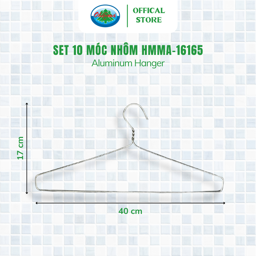 Ảnh Set 10 Móc Nhôm Treo Quần Áo Ohiama Aluminum Hanger HMMA-16165 | Mắc Phơi Đồ Đa Năng Chính Hãng 3