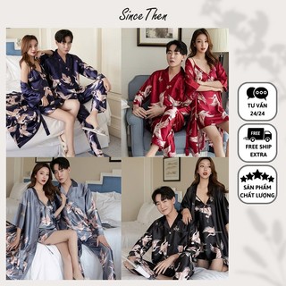 Đồ ngủ đôi nam nữ áo choàng kèm váy sexy hồng hạc, quà cưới ý nghĩa - Since Then