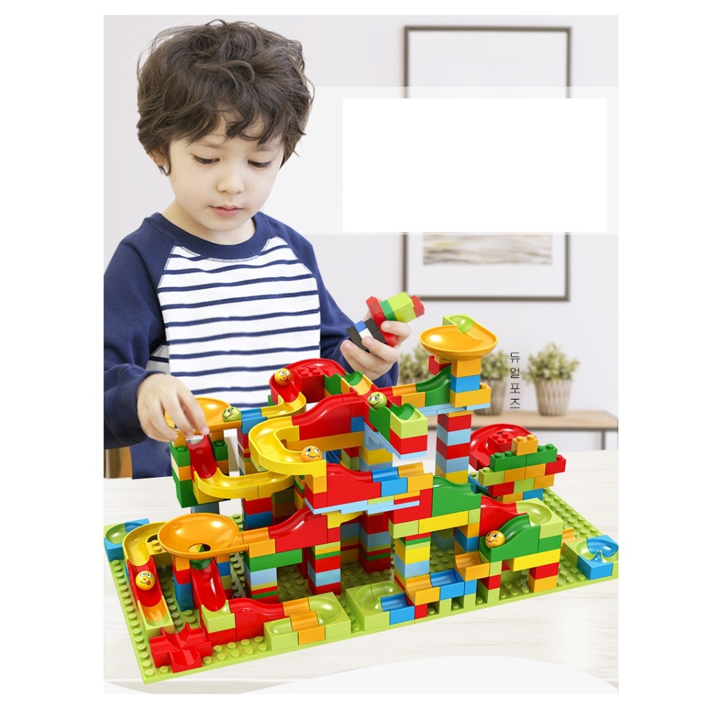 Bộ đồ chơi xếp hình mô hình cầu trượt thả bi 168 chi tiết cho bé luyện ghi nhớ tuy duy logic và chơi vận động