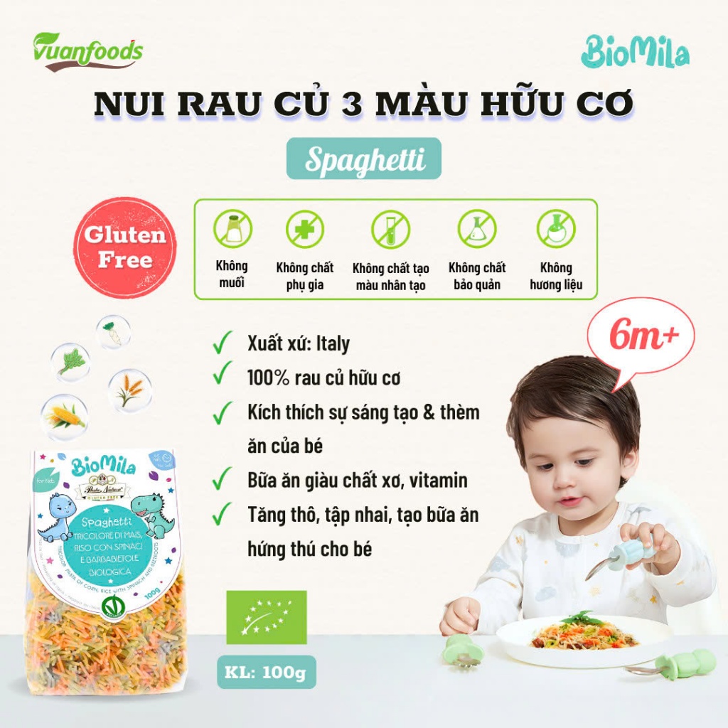 Nui hữu cơ cho bé tập ăn dặm Dalla Costa ngộ nghĩnh túi 100gr - hanzo2009
