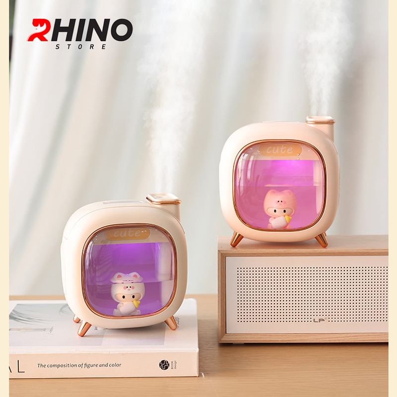 Ảnh Máy phun sương Rhino H809 500ml tạo ẩm, 2 đầu phun kèm đèn ngủ 1