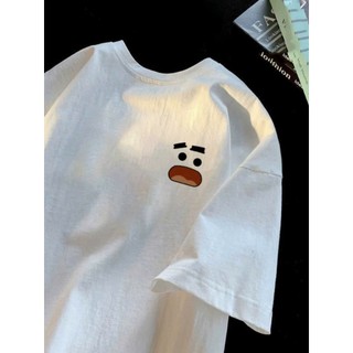 Áo thun phông nữ nam form rộng Áo tay lỡ unisex chất liệu cotton khô in hình mặt