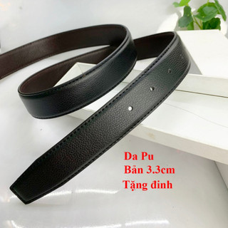Dây lưng nam da bò bấm lỗ bản dây 3,2cm màu đen nâu tặng đinh đục lỗ thatlungvidanamnu