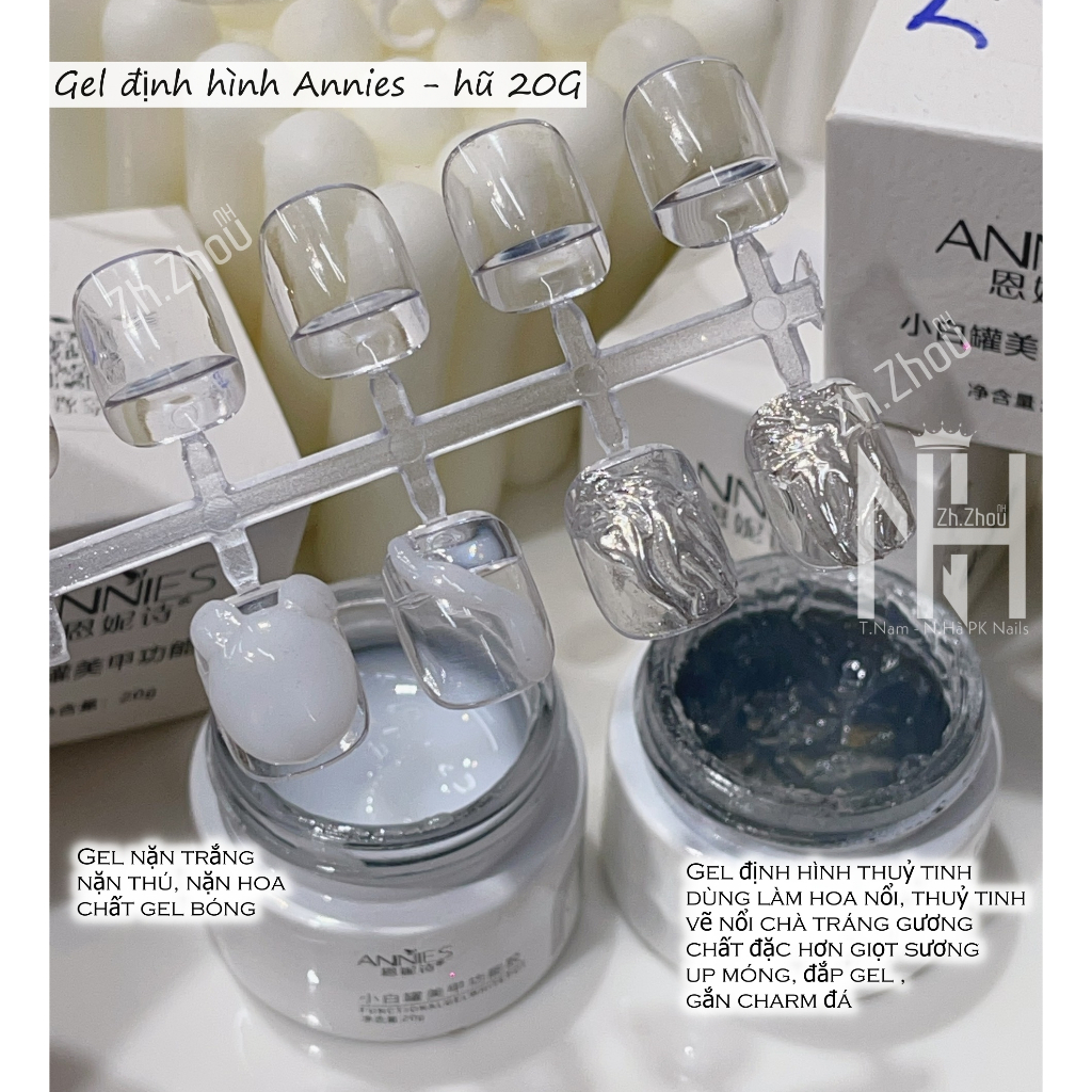 Gel Thuỷ tinh Annies chà Crom nổi,gel nặn annies, gel định hình làm nail,Top gel 3d kéo sợi  phụ kiện nail chính hãng