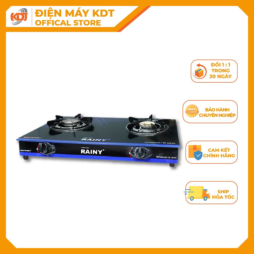 Bếp Ga Hồng Ngoại Rainy RN0308TT, Hiện Đại Sang Trọng, Tiết Kiệm Gas, Mặt Kính Cường Lưc - KDT89