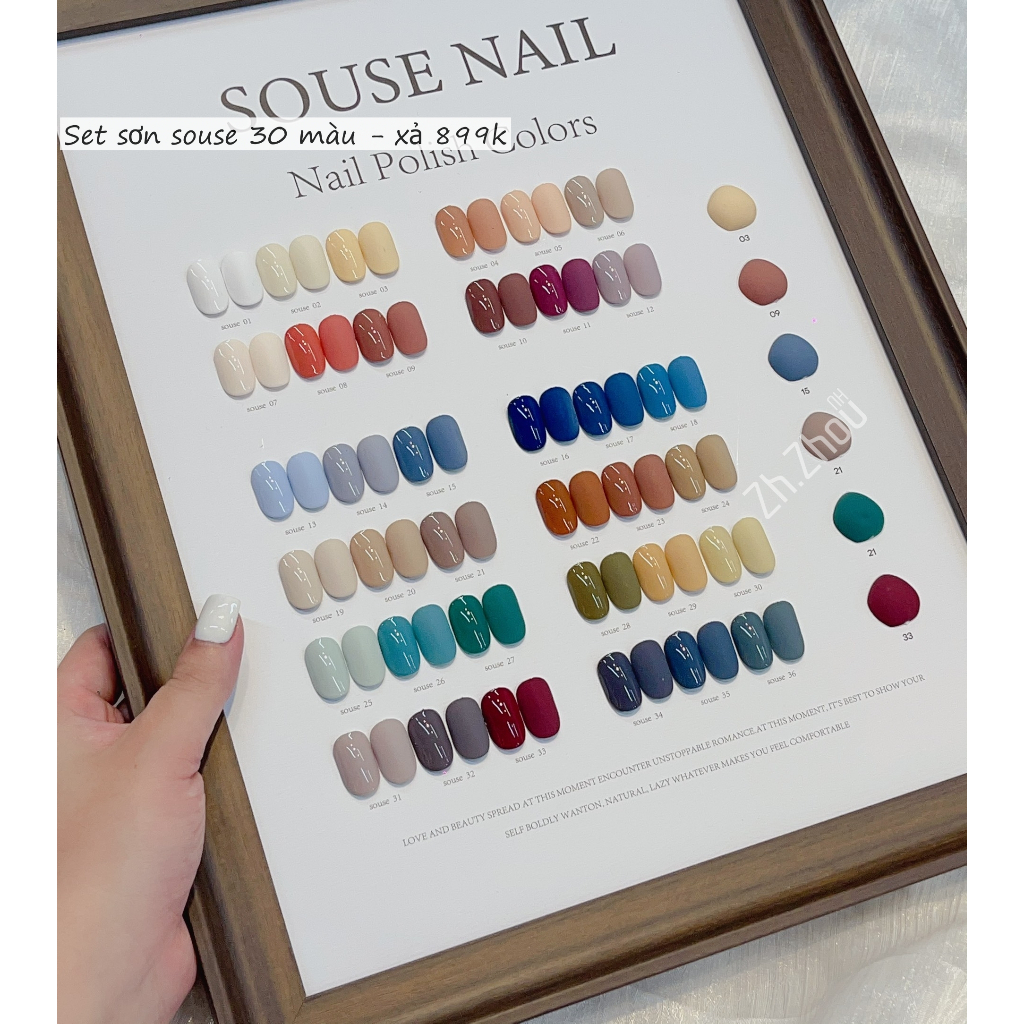 Set Sơn Hàn quốc souse 36 màu ,sơn hàn 2025 cao cấp . phụ kiện nail cao cấp tặng bảng màu như hình
