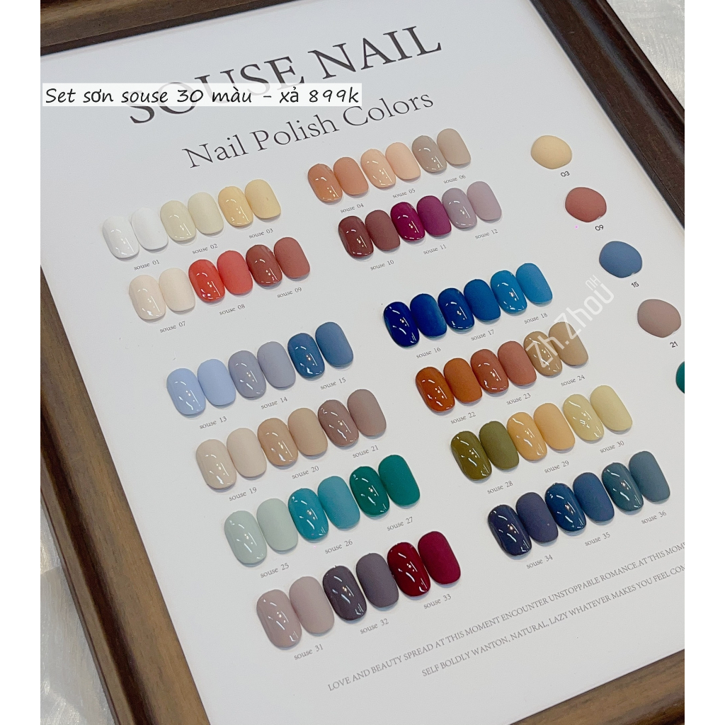 Set Sơn Hàn quốc souse 36 màu ,sơn hàn 2025 cao cấp . phụ kiện nail cao cấp tặng bảng màu như hình