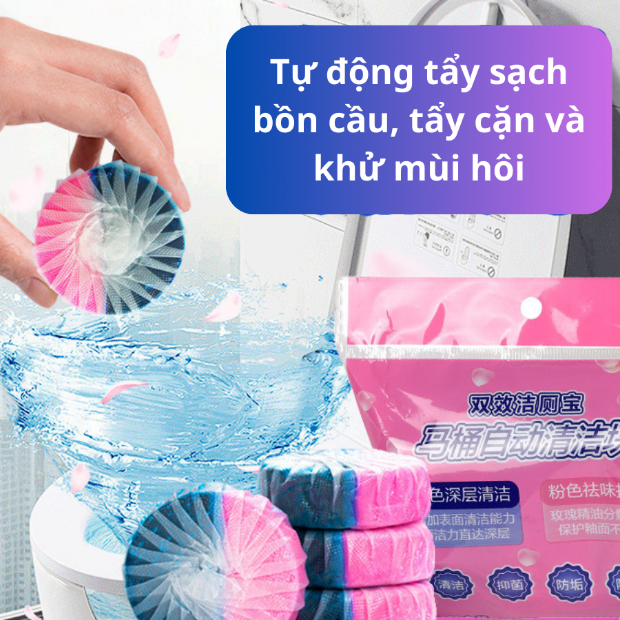 Ảnh Combo 5 bịch 50 viên Tẩy Bồn Cầu Huy Tưởng Khử Mùi, Ngăn Khuẩn, Sạch Sáng khối lương 300gg 4