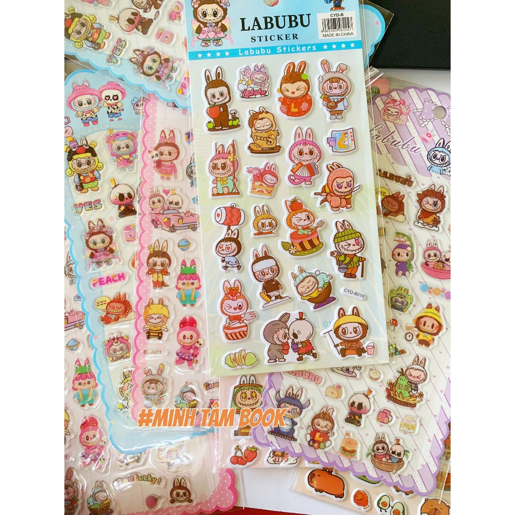 Sticker - Miếng Dán Trang Trí Labubu Capibara Đáng Yêu Chống Nước Dán ...