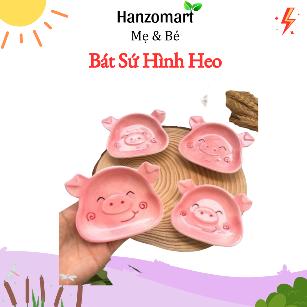 Đĩa sứ hình heo/bát sứ hình heo ADKN - hanzomart