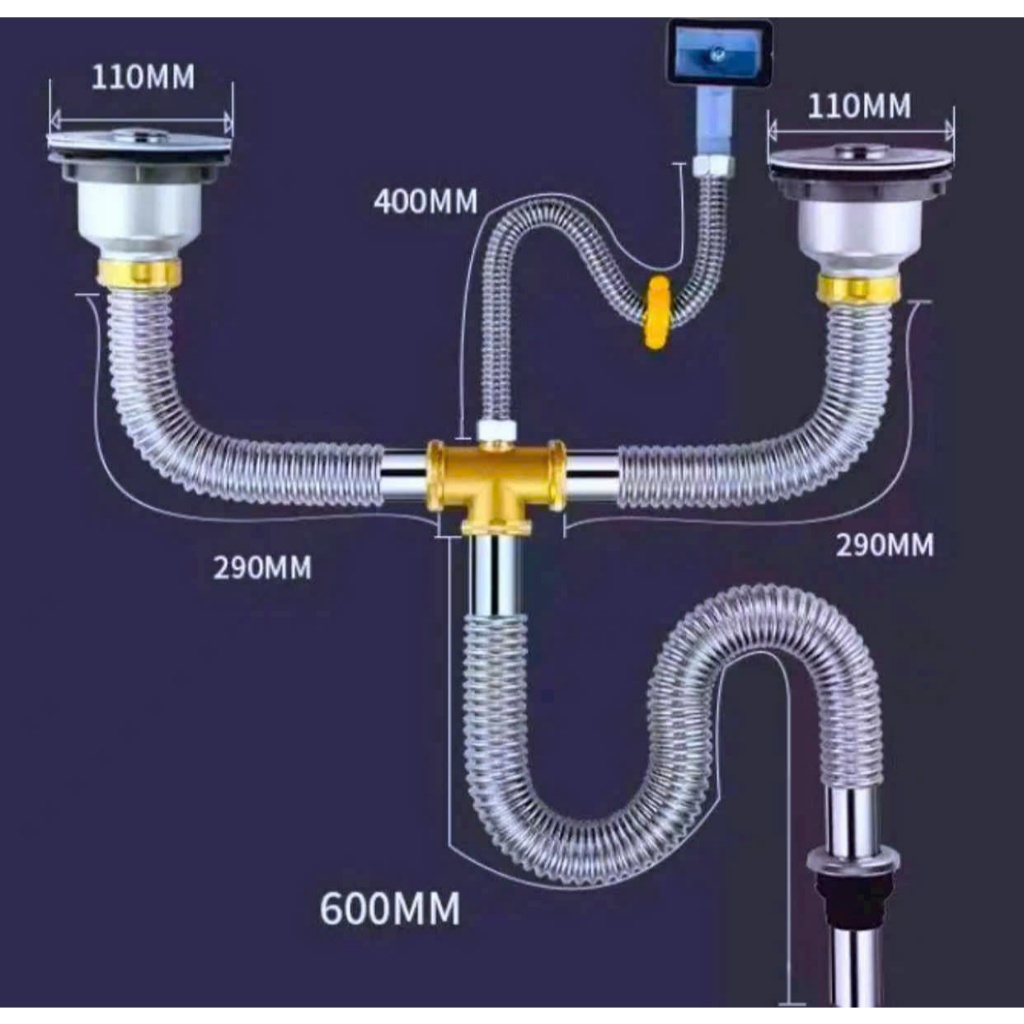 ỐNG THOÁT NƯỚC BỒN RỬA BÁT , CHÉN BẰNG INNOX 304 CHỐNG DÒ NƯỚC VÀ NGĂN ...