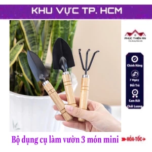Bộ dụng cụ làm vườn mini 3 món, có tay cầm tiện dụng, siêu bền