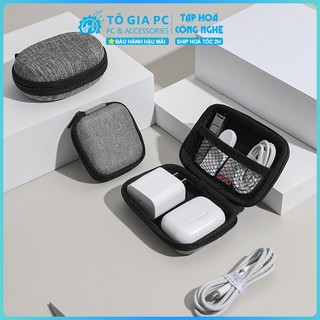 Hộp đựng phụ kiện cáp sạc củ sạc tai nghe lưu trữ dây nguồn cầm tay, hộp bảo vệ chống sốc thiết bị đa năng