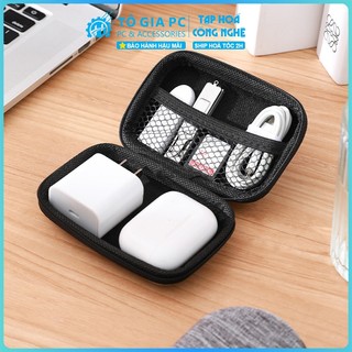 Hộp đựng phụ kiện cáp sạc củ sạc tai nghe lưu trữ dây nguồn cầm tay, hộp bảo vệ chống sốc thiết bị đa năng